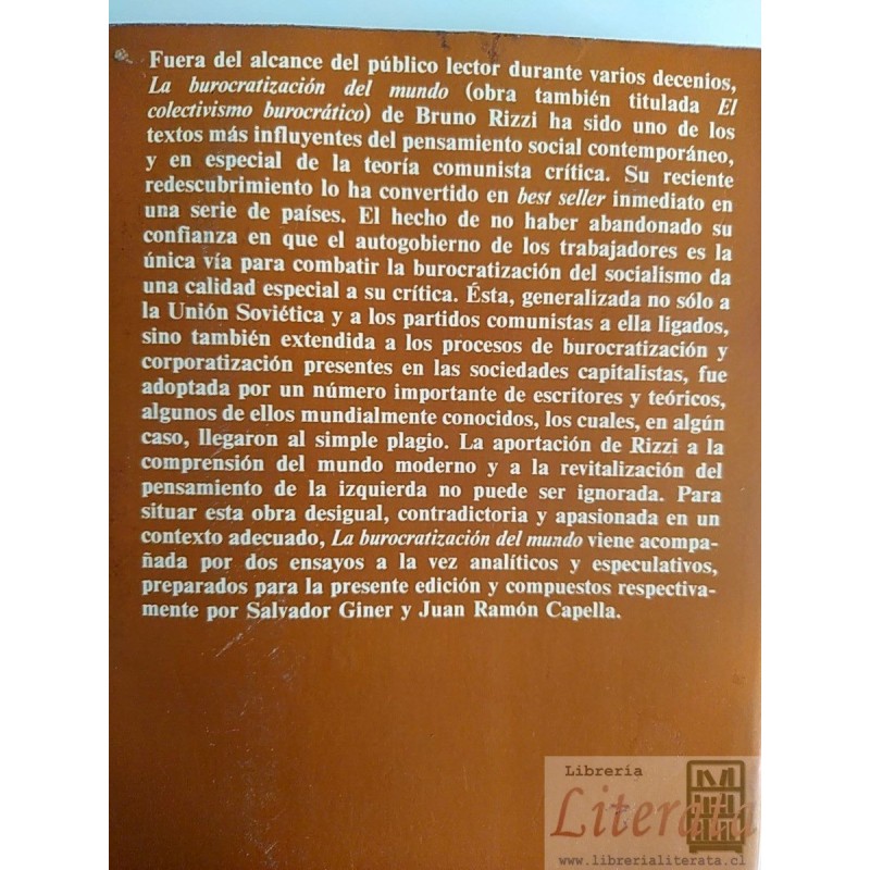 Bruno Rizzi La burocratización del mundo Bruno Rizzi Ed. Península Homo