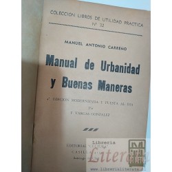 Manual de urbanidad y buenas maneras Carreño Manuel Antonio Ed. Cultura