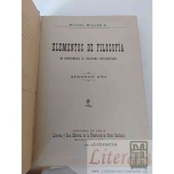 Elementos de filosofía Miguel Miller 1919 Librería y Casa...