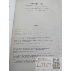 Revista Psykhe v4 1 1995 Clemencia Sarquis Consuelo Undurraga Alejandra Torreti y otros Ed. PUC índice en segunda foto