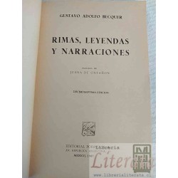Rimas leyendas y narraciones Bécquer Ed. Porrúa prólogo J de Ontañon