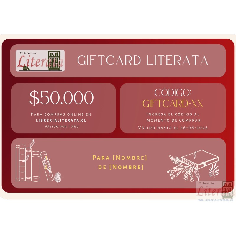 Tarjetas de regalo GIFTCARD $50.000 LIBRERIA LITERATA