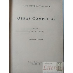 Obras completas V Ortega y Gasset Tercera edición Revista de Occidente Madrid formato grande tapas duras Tomo V (1933-19