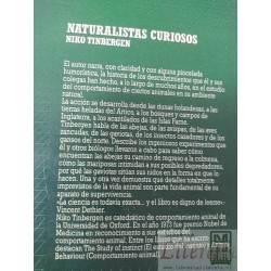 Naturalistas curiosos Niko Tinbergen Biblioteca Científica Salvat  260 páginas