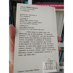 El cuento de Invierno La tempestad  William Shakespeare  Planeta intro Pere Gimferrer trad. José María Valverde