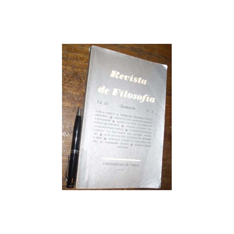 Revista De Filosofía 1962 Carla Cordua Torretti Y Otros