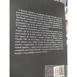 Crítica apasionada lectura obra Hannah Arendt  Daniel Mundo Prometeo Libros