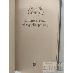Discurso sobre el espíritu positivo Auguste Compte Editorial Sarpe Los grandes pensadores tapas duras