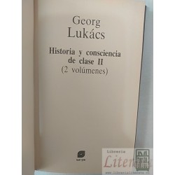 Historia y consciencia de clase 2 tomos Georg Lukács Editorial Sarpe Los grandes pensadores tapas duras 456 páginas