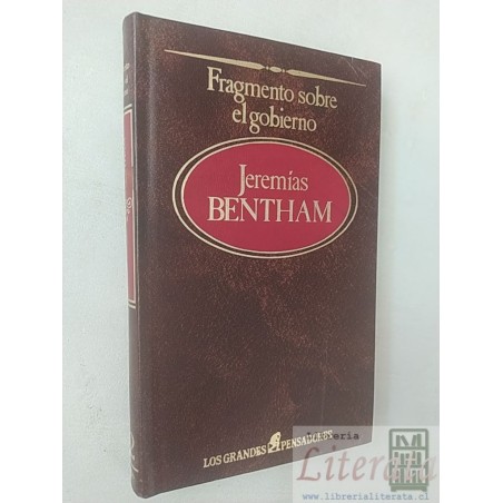 Fragmento sobre el gobierno Jeremías Bentham Editorial Sarpe Los grandes pensadores tapas duras
