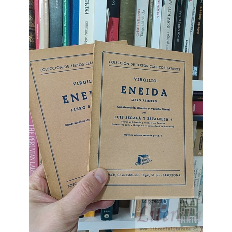Eneida (2 tomos) Virgilio Casa Editorial, Construcción directa y versión literal por Luis Segala Y Estalella, Segunda ed