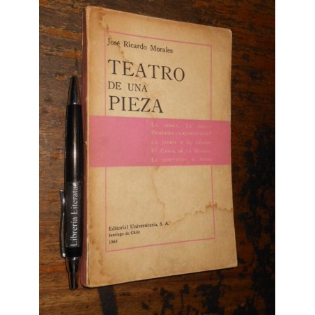 Teatro De Una Pieza José Ricardo Morales Ed. Universitaria 1