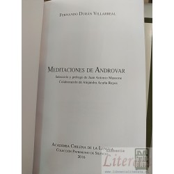 Meditaciones de Androvar Fernando Durán Villarreal Selección y prólogo de Juan Antonio Massone, colaboración de Alejandr