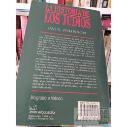 La historia de los Judios Paul Johnson Javier Vergara editor formato grande 656 páginas
