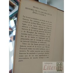 Historia de la locura en la epoca clasica Michel Foucault Breviarios del Fondo de Cultura Economica tapas duras 273 pági