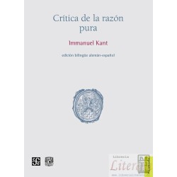 Crítica de la razón pura Kant Fondo de cultura económica BILINGUE (AL-ESP) NUEVO