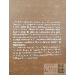 La trascendentalidad de la metafísica José Luis Fernández Ediciones Universidad Católica de Chile