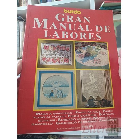Gran manual de labores Ganchillo Punto de Cruz Bordados anudados Burda Burda formato grande