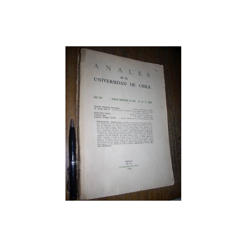 Anales De La Universidad De Chile 1934 Nº 15 Ver Detalle