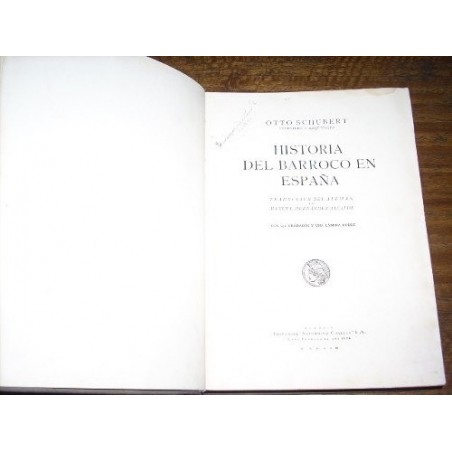 Historia Del Barroco En España - Otto Schubert (1924)