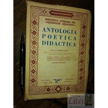 Antología poética didáctica Belisario Fernandez Ed. Albatros